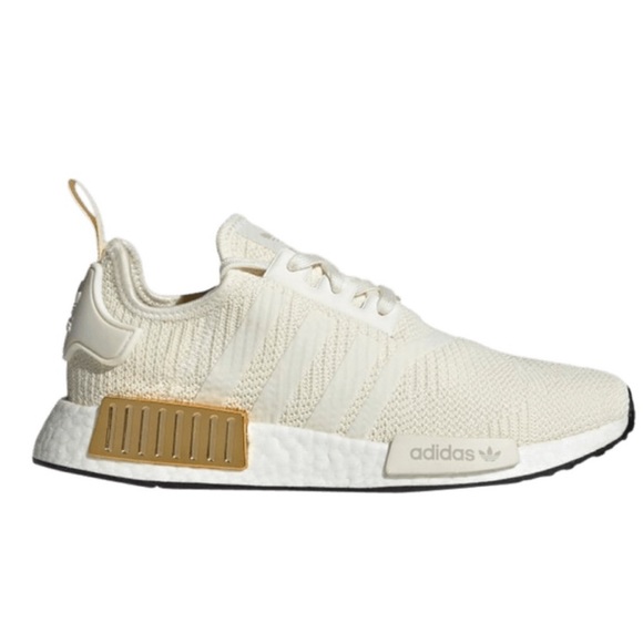 Adidas Ivory and Gold Metallic NMD R1 Size 10 Sneakers - Picture 8 of 9